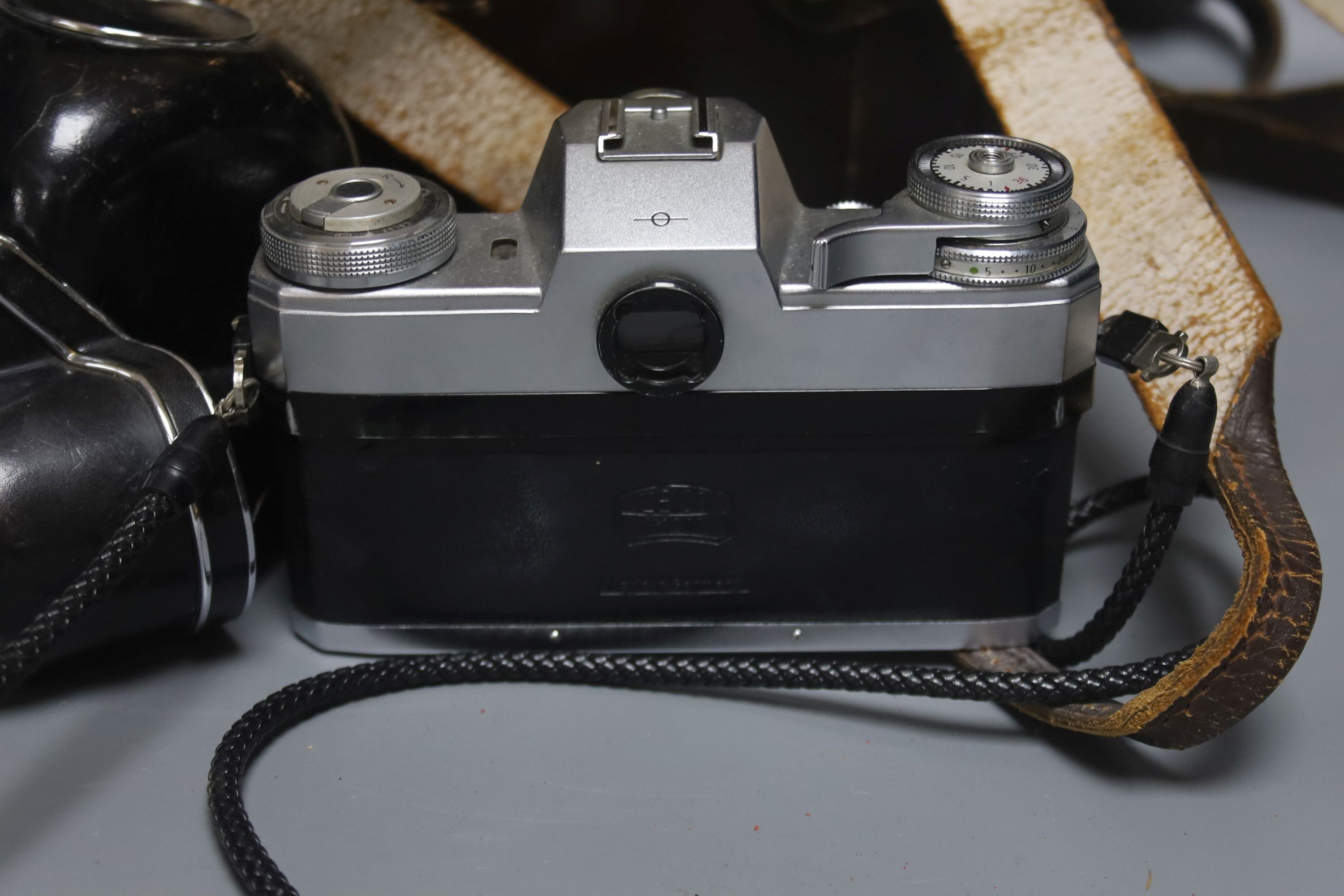 A Zeiss Ikon Contarex camera and accessories